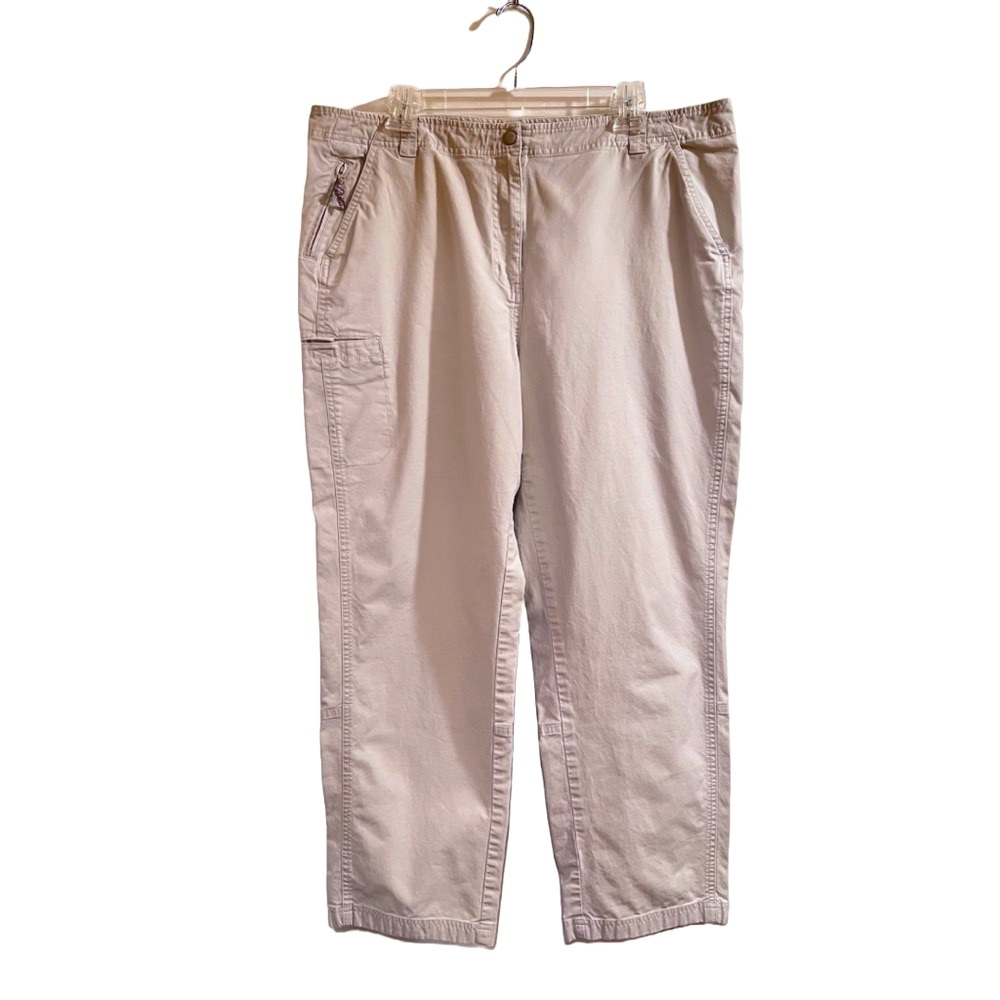 L. L. Bean Stretch Cotton Cargo Chinos Stone Vintage Size 20 READ